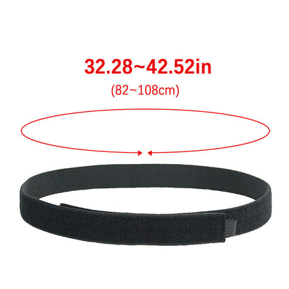 Tactical Inner Belt, Duty Nylon Hook - Loop Adjustable Black Waist Belt