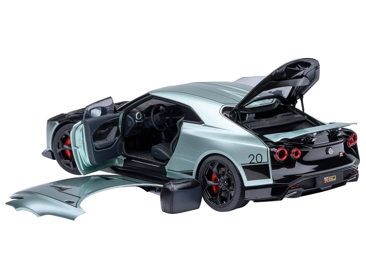Nissan GT-R50 By ItalDesign Green Metallic and Black 1/18 Model Car by Autoart