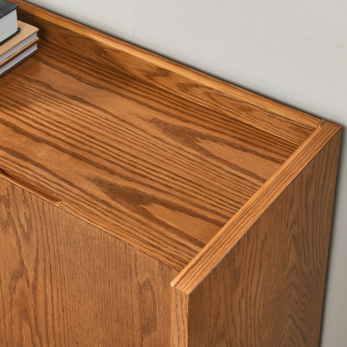 Walnut colored side panels, buffet cabinet with storage, 33.9 inches x 15 inches x 31.5 inches