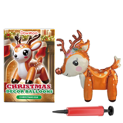 Christmas Balloons Balloon Standing Santa Claus Reindeer Christmas Tree Event Atmosphere Arrangement
