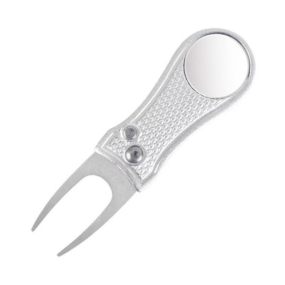Golf Green Fork Aluminum Handle Folding Spring Repair Tool Gift New