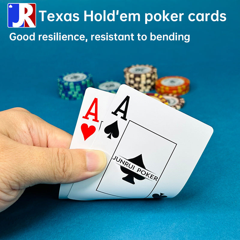 Texas Hold'em PVC waterproof poker, coarse frosted, pro - authorized, wide & large - printed