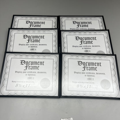MALDEN INTERNATIONAL DESIGNS (6 PACK)  8½ x 11 Document Frames Black HP6436-81