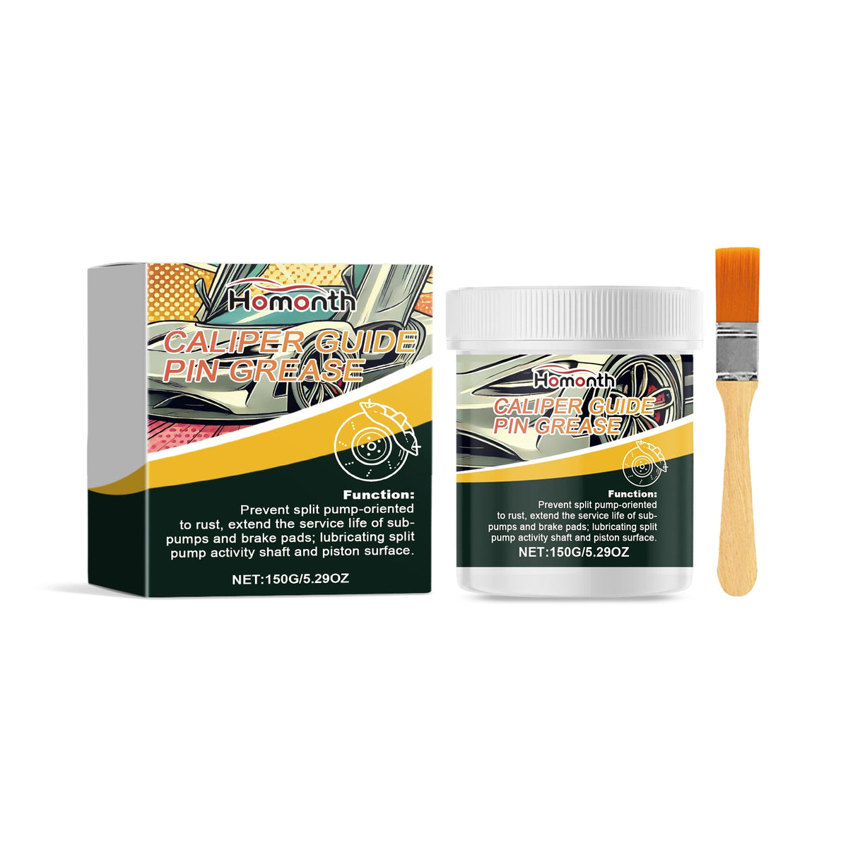 Automotive Brake Caliper Grease, Silicon-Based Lubricant Caliper Anti-Bite Maintenance Grease