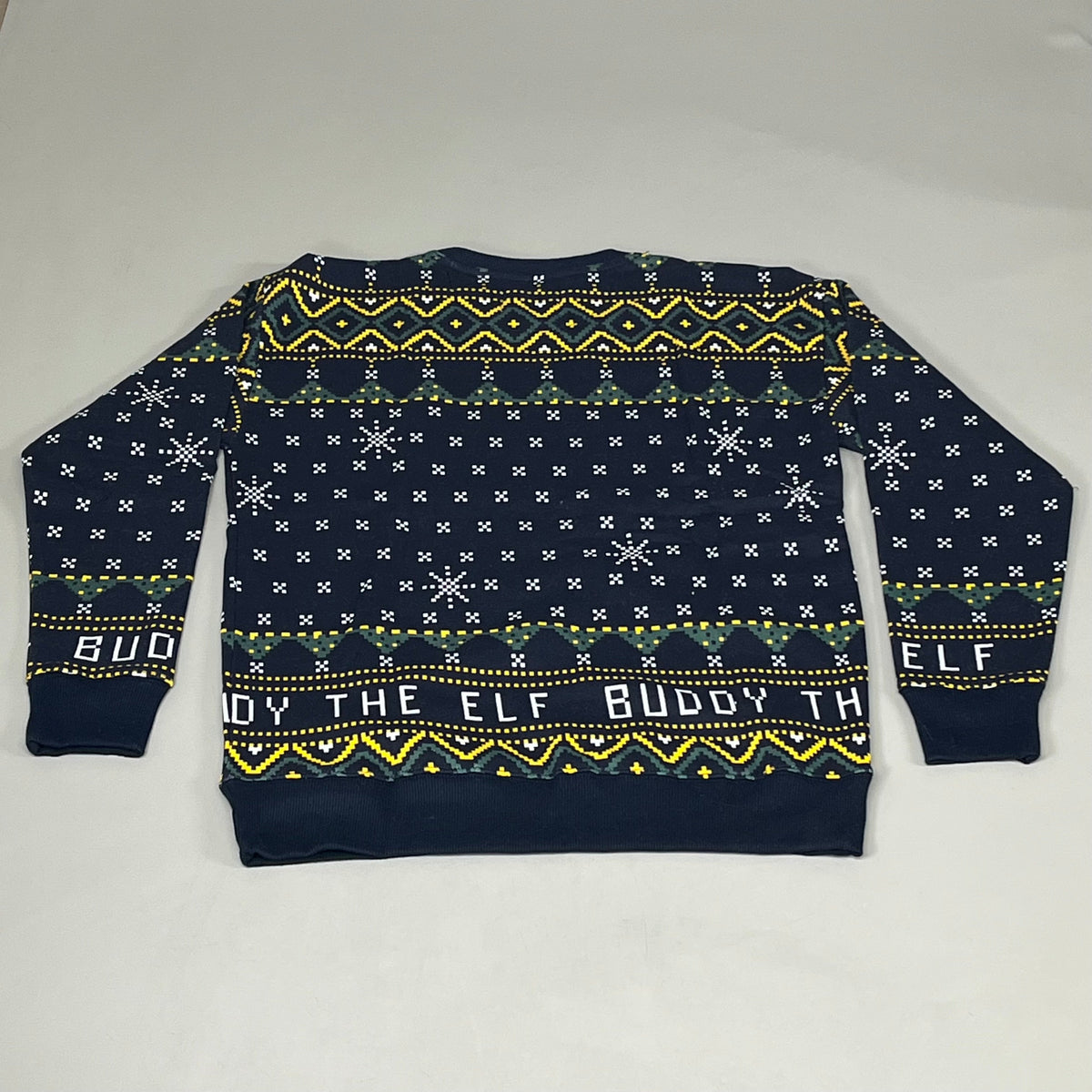 OLD NAVY Men's Christmas Holiday Buddy the Elf Crewneck Sweatshirt Sz L Navy/Green 572579-00-1