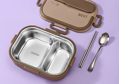 Classic fashion 304 stainless steel large capacity compartment insulation lunch box lunch box