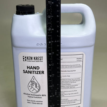 KEM KREST (3 PACK) Hand Sanitizer 1 Gal Alcohol Antiseptic 80% Topical Solution