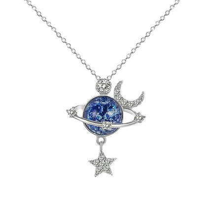 Starry Sky Global Moon Star Set Zircon Necklace Women's Fashion Clavicle Chain