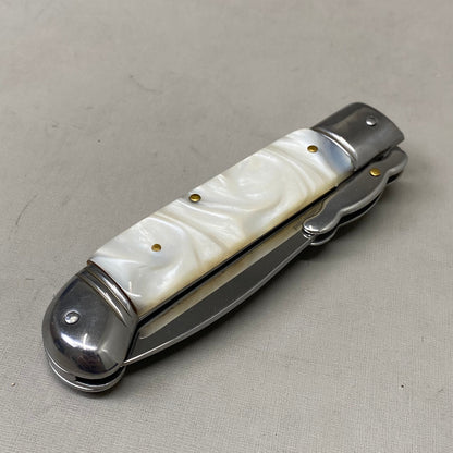 ZA@ ARMED FORCE TACTICAL Hand Crafted OTF Pocket Knife  3.5"Blade 8" Knife White Marble ST-10WP