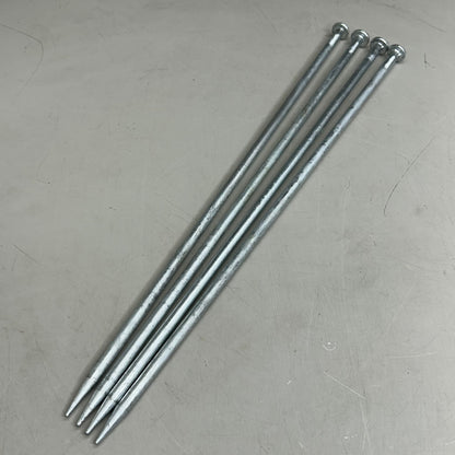 (Pack Of 4) Galvanized Landscape Spike Nails  20" Overall Length Chrome