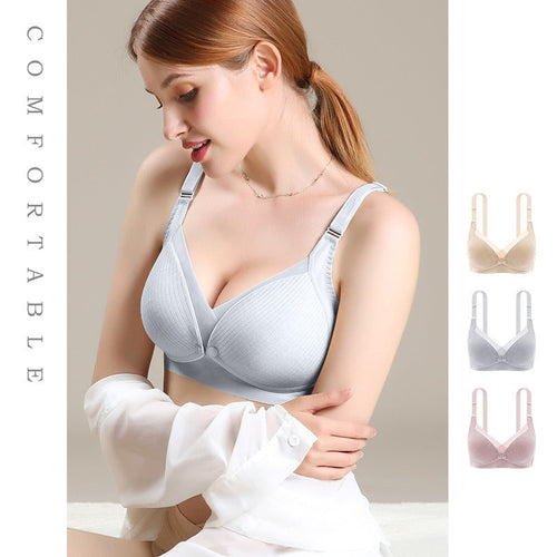 Nursing Underwear Maternity Underwear Front Open Buckle Thin Seamless Bra Cotton Lining Large Size Nursing Bra