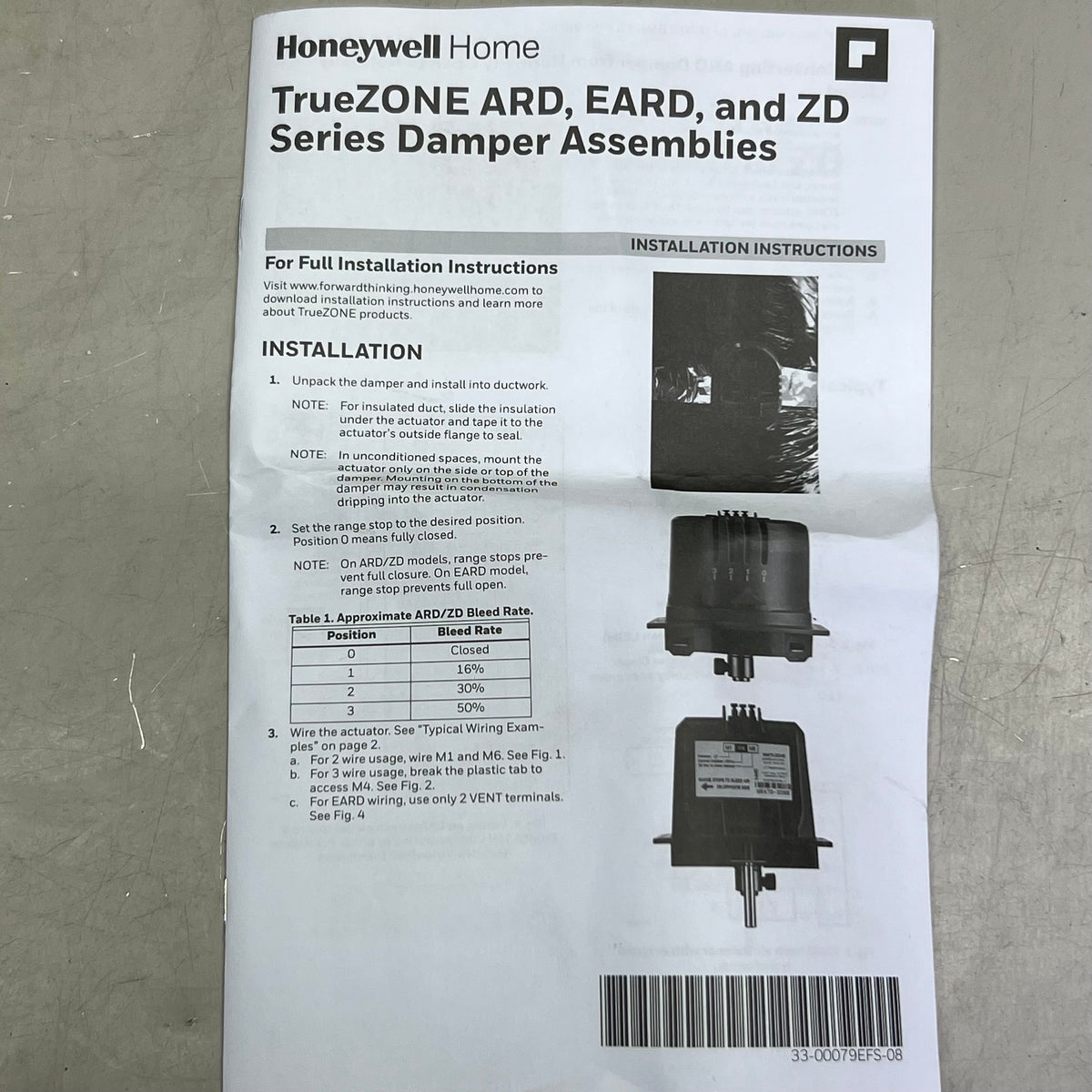 HONEYWELL Round Automatic Damper 9", Grey ARD9TZ