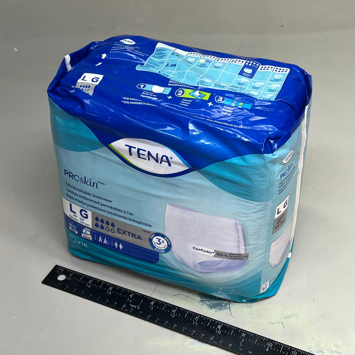 TENA (2 PACK) Proskin Fully Breathable Adult Diaper Unisex Sz L White 37959-10