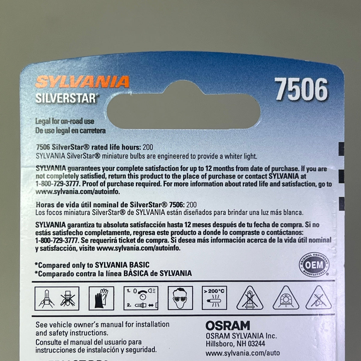 SYLVANIA (2 PACK) Silverstar Mini Bulb Whiter Light 2 Bulbs 7506ST.BP2