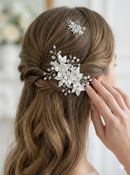 Pearl Flower Bridal Hair Comb for Women