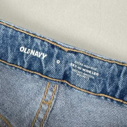 OLD NAVY Extra High-Waisted Sky-Hi Wide-Leg Jeans SZ 0
