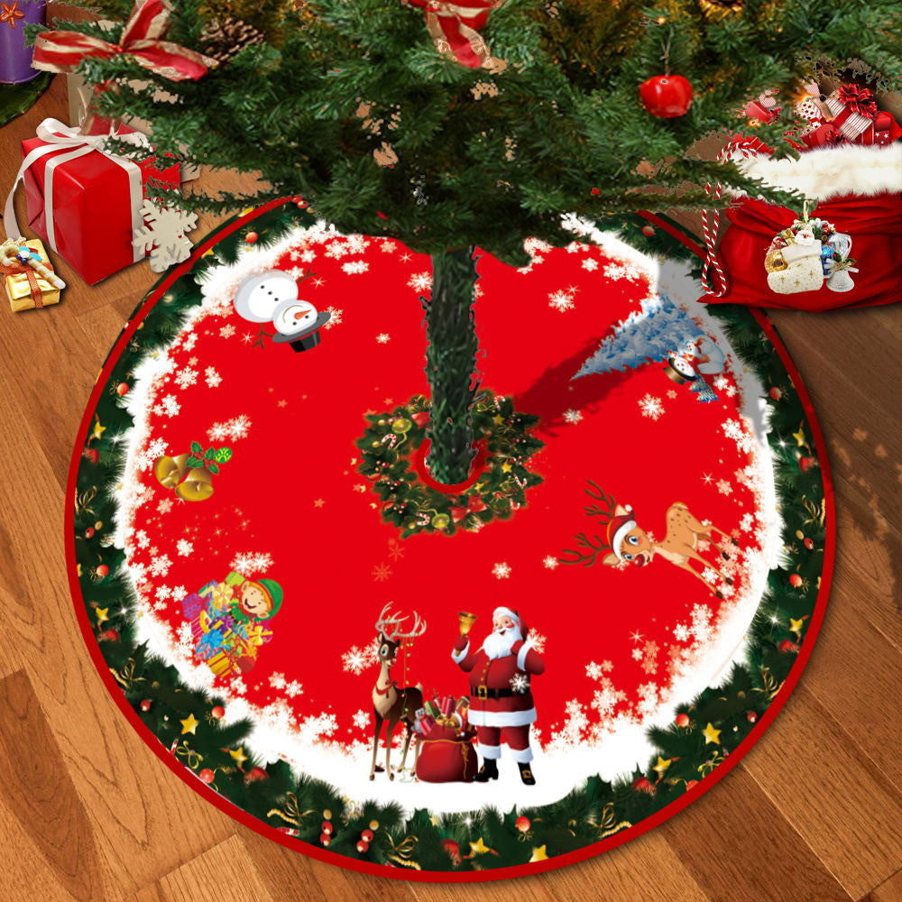 Deer Head Snowflake Santa Claus Gift Box Series Christmas Tree Bottom Decoration Apron Atmosphere Decoration