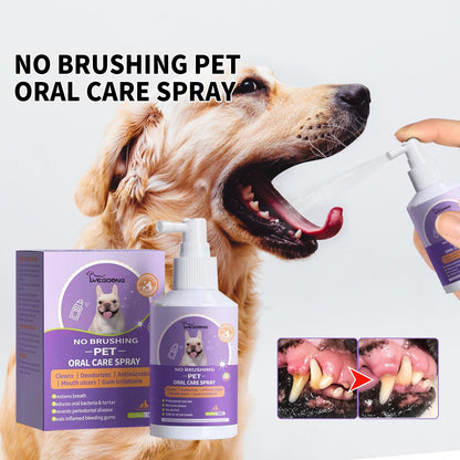 Dog And Cat Tooth Cleaning Spray, Pet Mouth Cleaning Breath Fresh Deodorizing Cleaning Spray