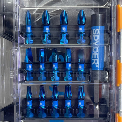 SPYDER Mach-Blue Driver Bit Kit 25 Piece Metallic Blue 19029