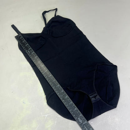 LUXMERY Breathable Stretch Fabric Low Back Sculpting Body Suit Sz L Black