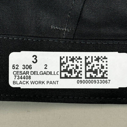 RED KAP Straight Leg Button Closure Industrial Work Pant Mens Sz 34 Black PT20BK