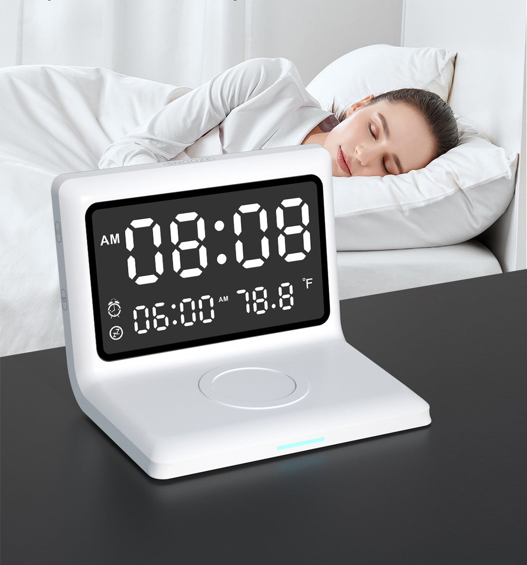 Alarm Clock Wireless Charger For Apple Wireless Fast Charging Multi-Function 3-In-1 Mobile Phone Wireless Charging