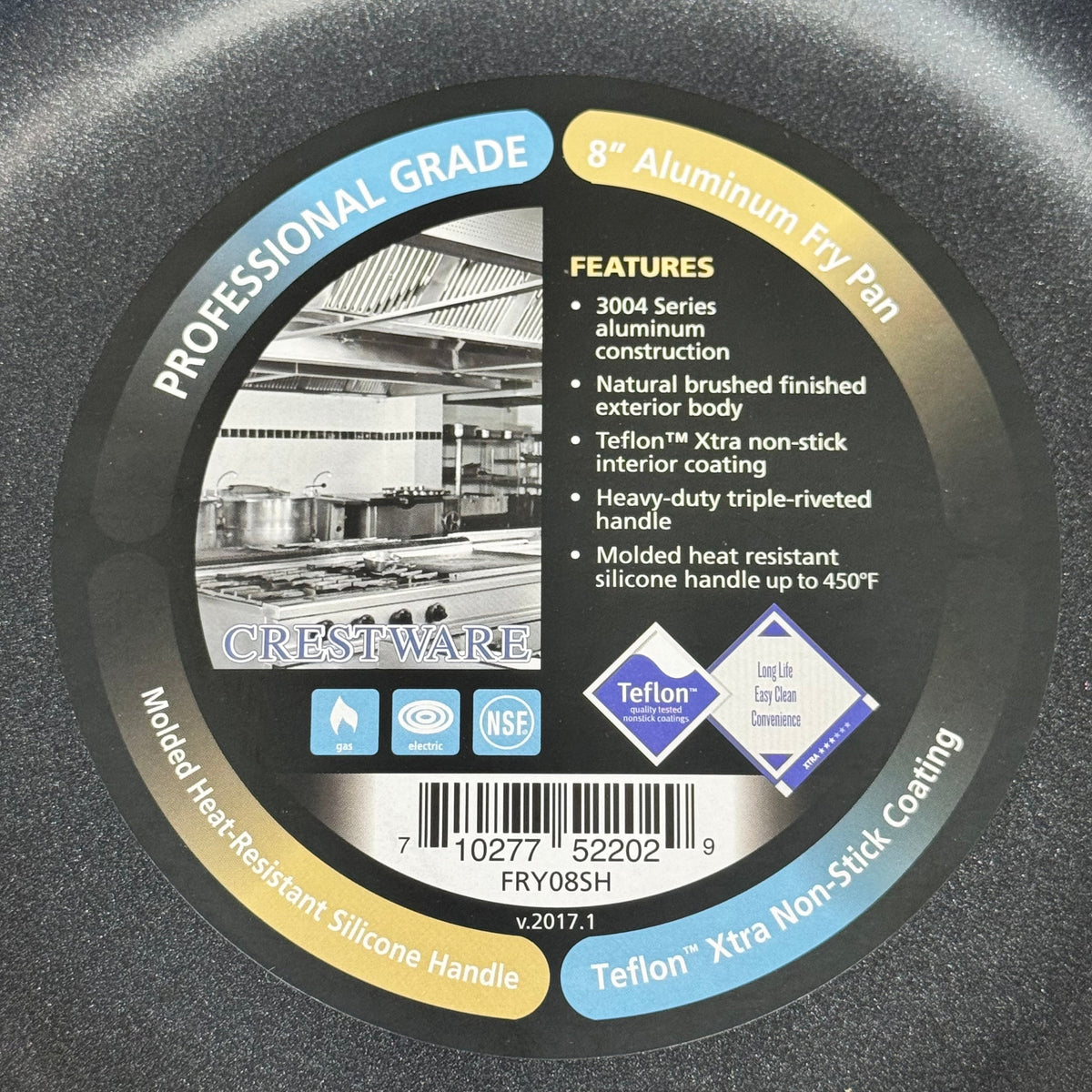 CRESTWARE (2 PACK) Teflon Xtra Non-Stick Coating Fry Pan Black/Chrome FRY08SH