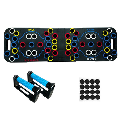 54 hole Multifunctional Training Push Up Muscle Board Foldable Push Up Board With Resistance Rope