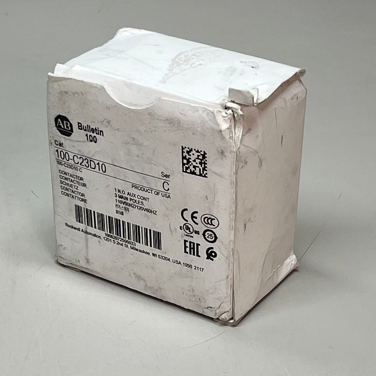 ALLEN BRADLEY IEC Contactor Non-Reversing 120/110v 60/50hz Grey 100-C23D10