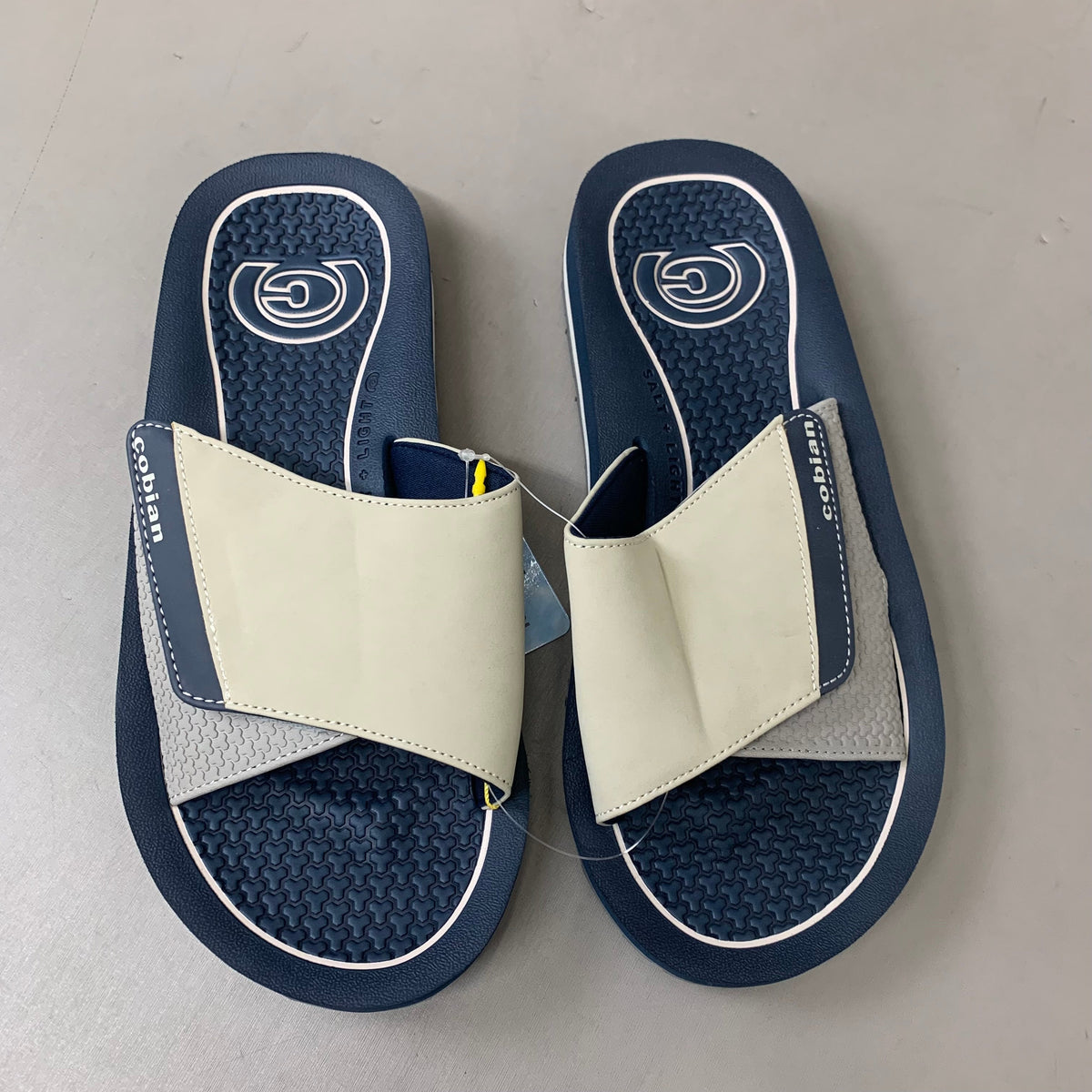 COBIAN DRT Synthetic Leather Strap Slide Sandals Men's Sz 8, 40 EU Navy DRS24-410-8