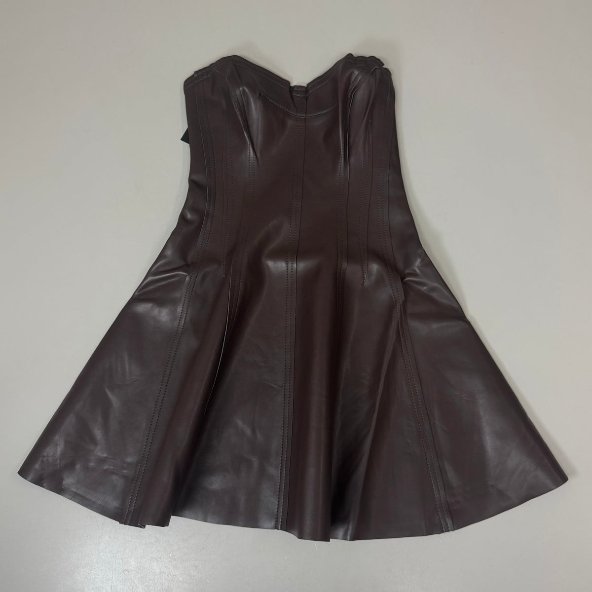 NORMA KAMALI Strapless Grace Mini Dress Unlined Women's Sz XXS/32 Chocolate