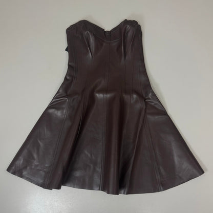 NORMA KAMALI Strapless Grace Mini Dress Unlined Women's Sz XXS/32 Chocolate