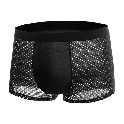 Mesh ice silk mesh underwear for men's square angle underwear