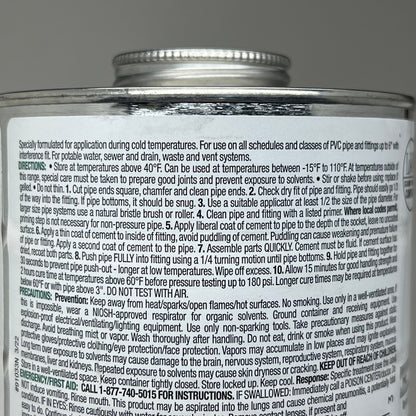 OATEY All Weather Medium Clear PVC Cement Solvent Weld up to 6" Dia 32 fl oz 31133