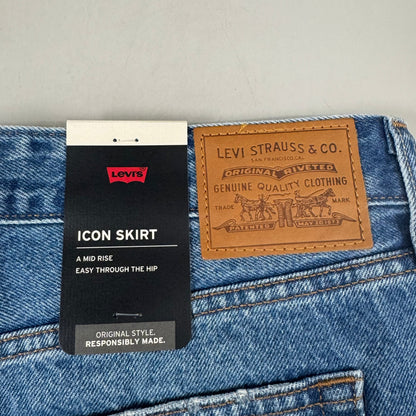 LEVIS Recrafted Icon Skirt Mid Rise Original Women's Sz 31 Novel Notion Med Wash