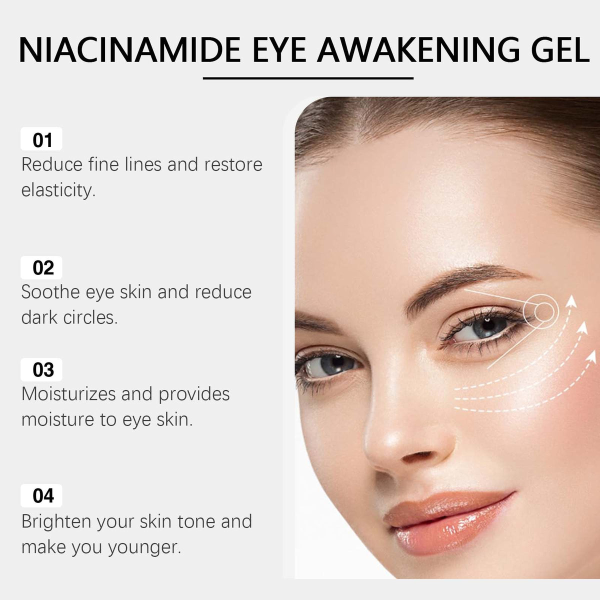 Niacinamide Eye Gel Hydrating And Moisturizing Elastic Firming Skin Around Eye Care Moisturizing Eye Cream