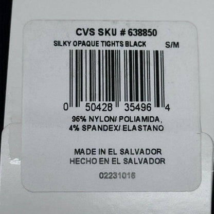HANES (3 PACK) Style Silky Opaque Tights Non-Control Top Women's S/M Black 638850