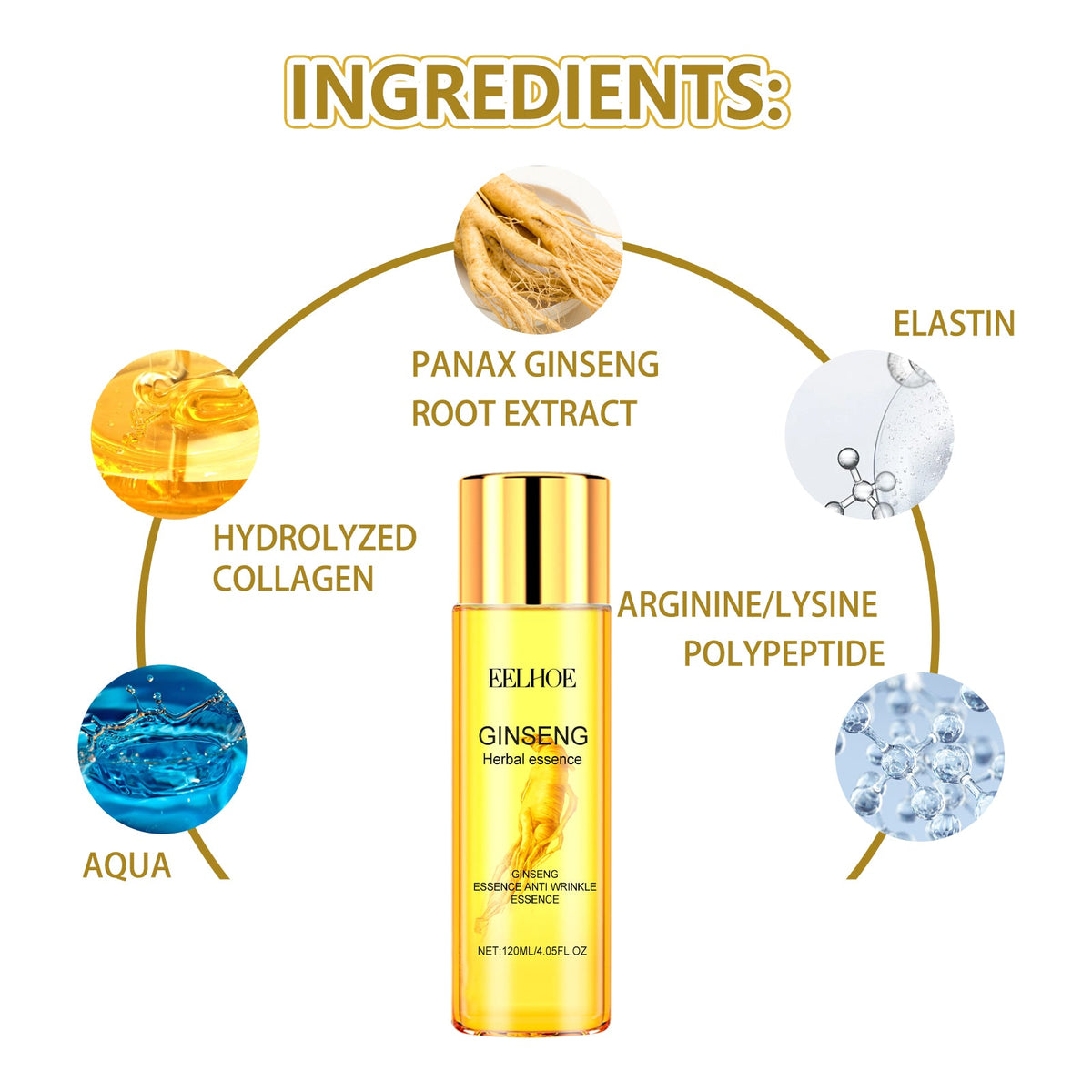 Ginseng Essence Anti Wrinkle Essence, Wrinkles Firming Facial Skin Smooth And Tender And Elastic