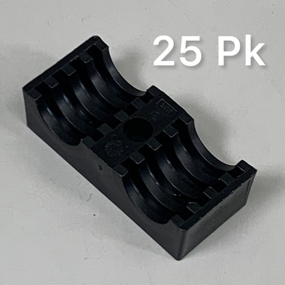 STAUFF (25 PACK) Clamp Body Sz 3D O19mm Twin Series Polypropylene 319/19-PP-BK