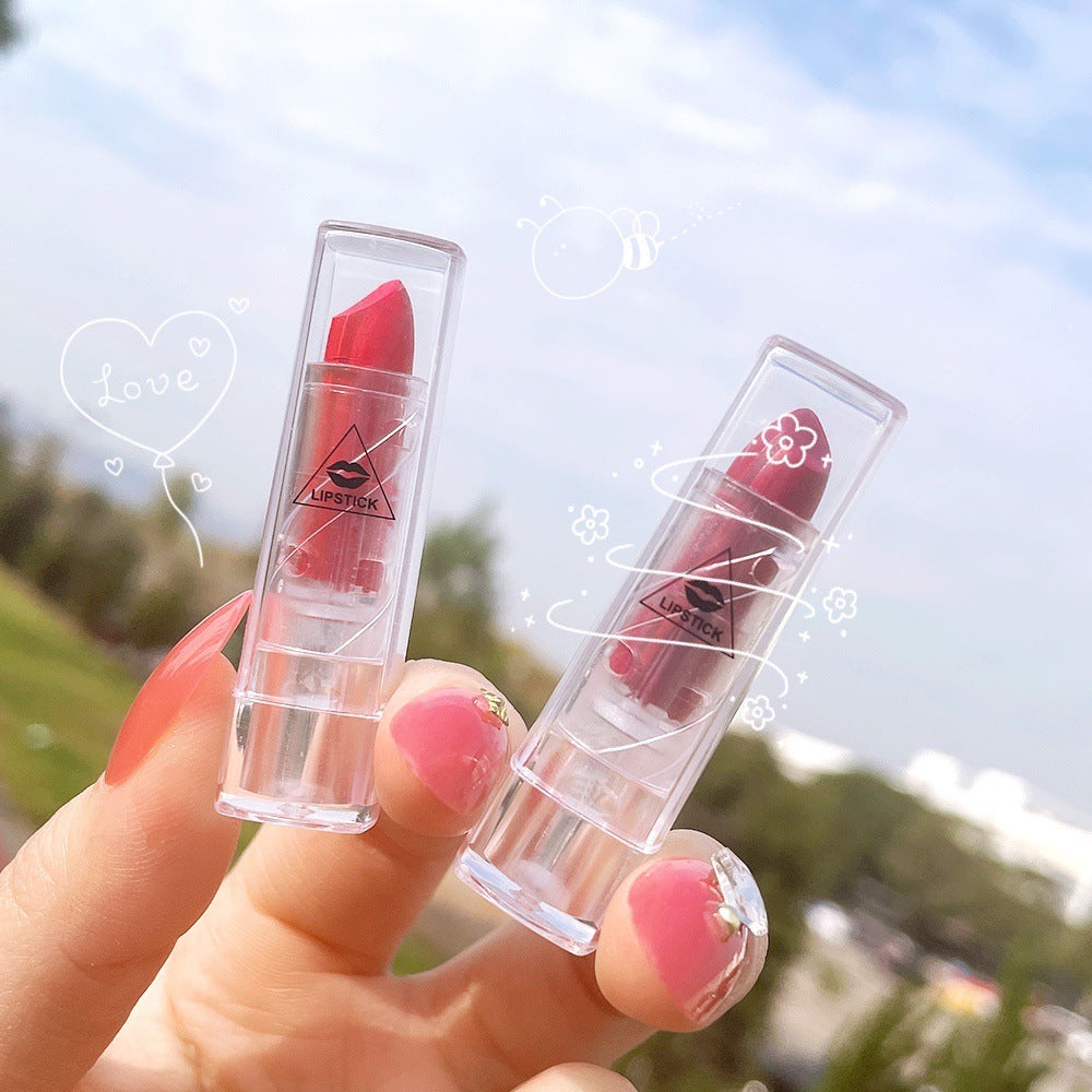 Transparent Shell Lipstick Matte Peach Pink Student Model Plain White Lipstick Sample Lipstick
