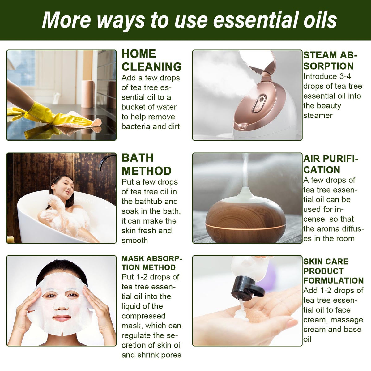 Tea Tree Essential Oil, Repair Acne Pore Shrinkage Hydrating Face Care Essential Oil