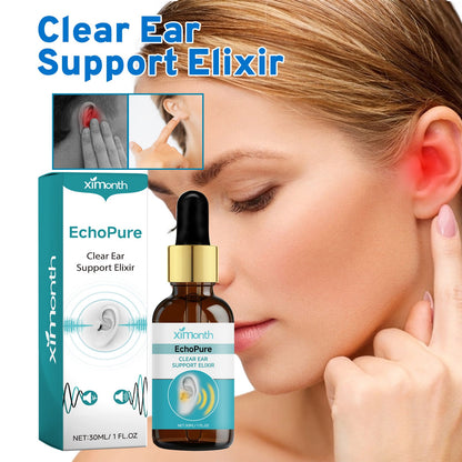 Clear Ear Support Elixir, Relieve Tinnitus Ear Discomfort Inner Ear Obstruction Clean Ear Health Care Solution