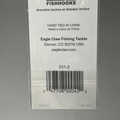 EAGLE CLAW (3 PACK) Plain Shank Hooks All Purpose Live Bait Bronze #2 6pc 031-2