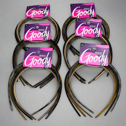 GOODY (24 Pcs) Headband Thin Assorted Pattern, Multicolor 3431