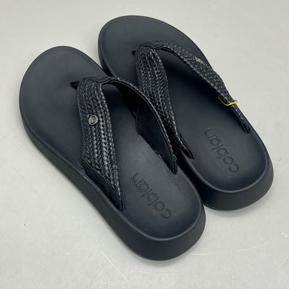 COBIAN Palmilla Braided Synthetic Leather Strap Sandals Women's Sz 6 EU 35.5 Black PAL25-001-06