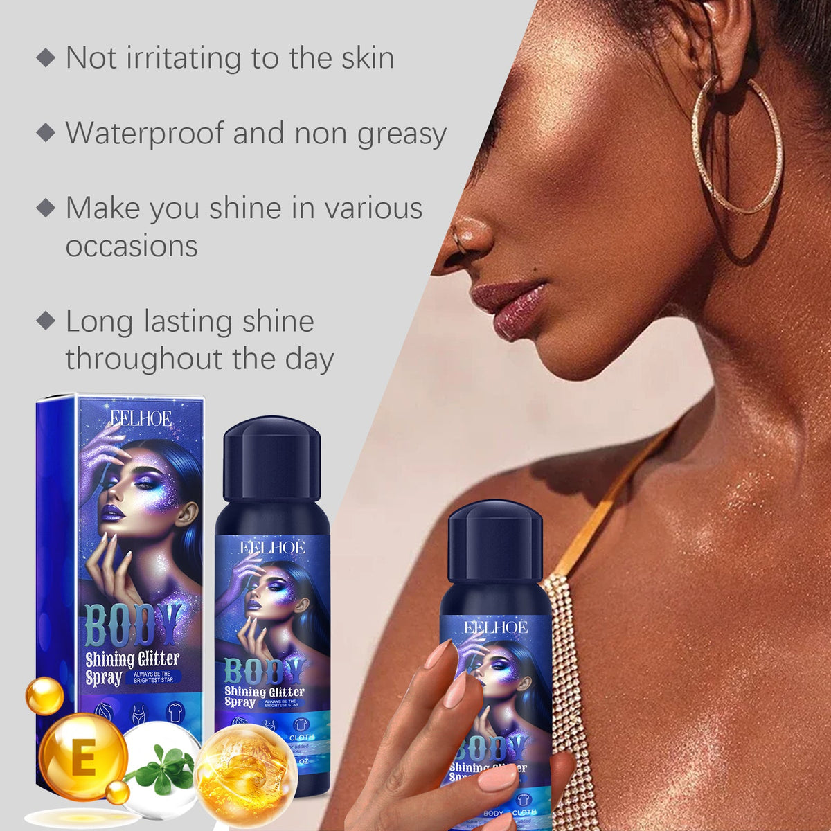 Highlighter Glitter Spray Glitter Spray Highlighter Spray Natural Stereoscopic Long Lasting Glitter