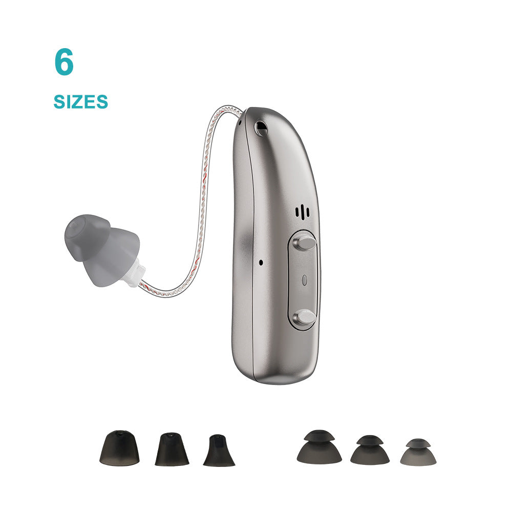 Rechargeable Bluetooth APP intelligent noise reduction RIC hearing aid ear back type hearing aid for the elderly with hearing loss