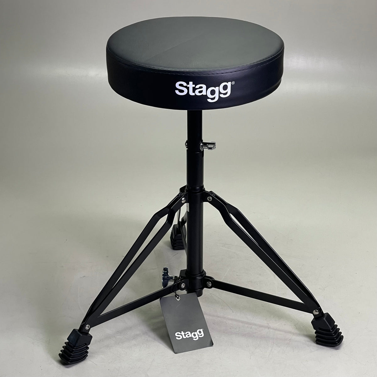 STAGG Drum Throne Vinyl Double Braced Adjustable Height Black DT-32BK