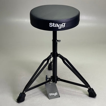 STAGG Drum Throne Vinyl Double Braced Adjustable Height Black DT-32BK