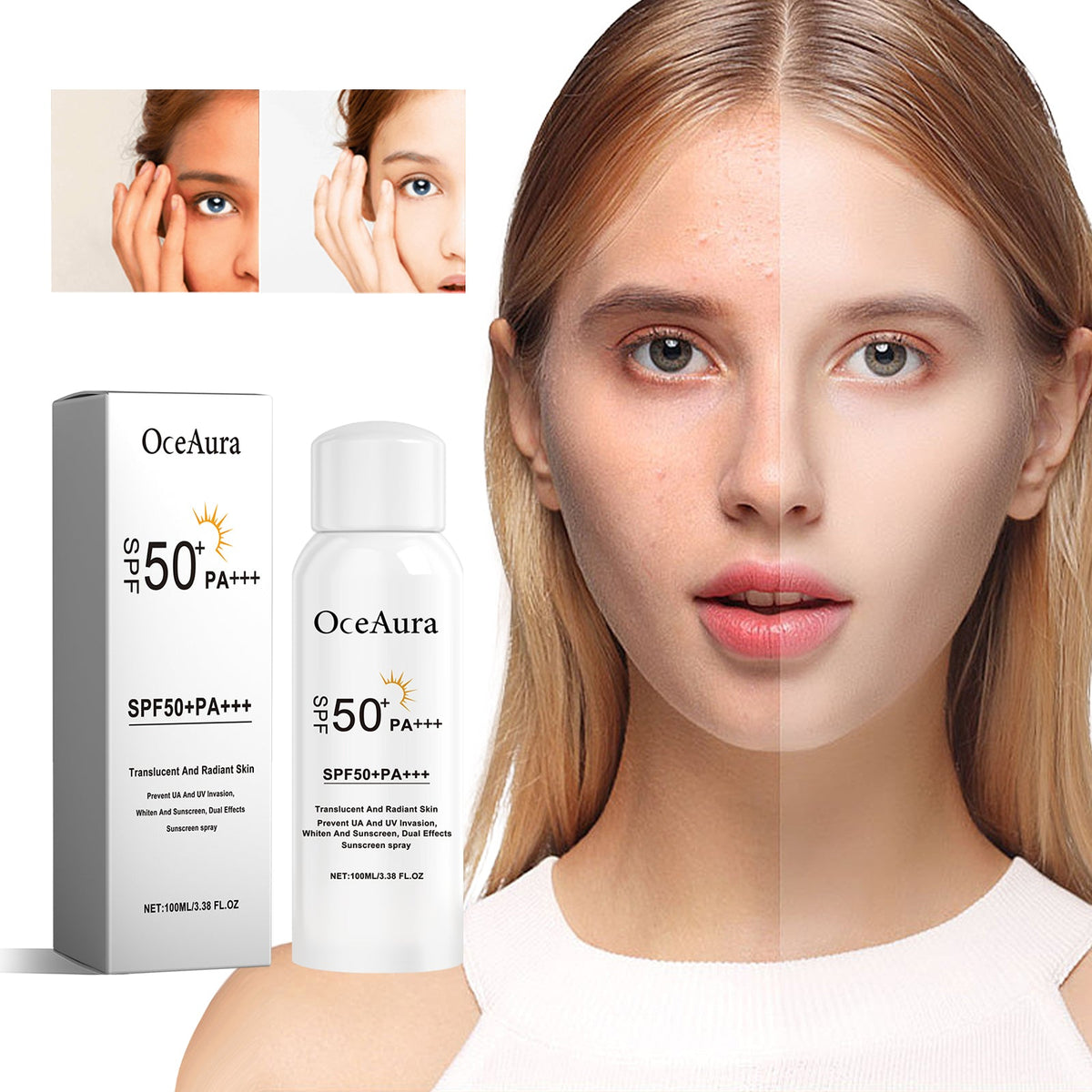 Sunscreen Spray, Moisturizing And Refreshing Protective Spray For Outdoor Uv Protection